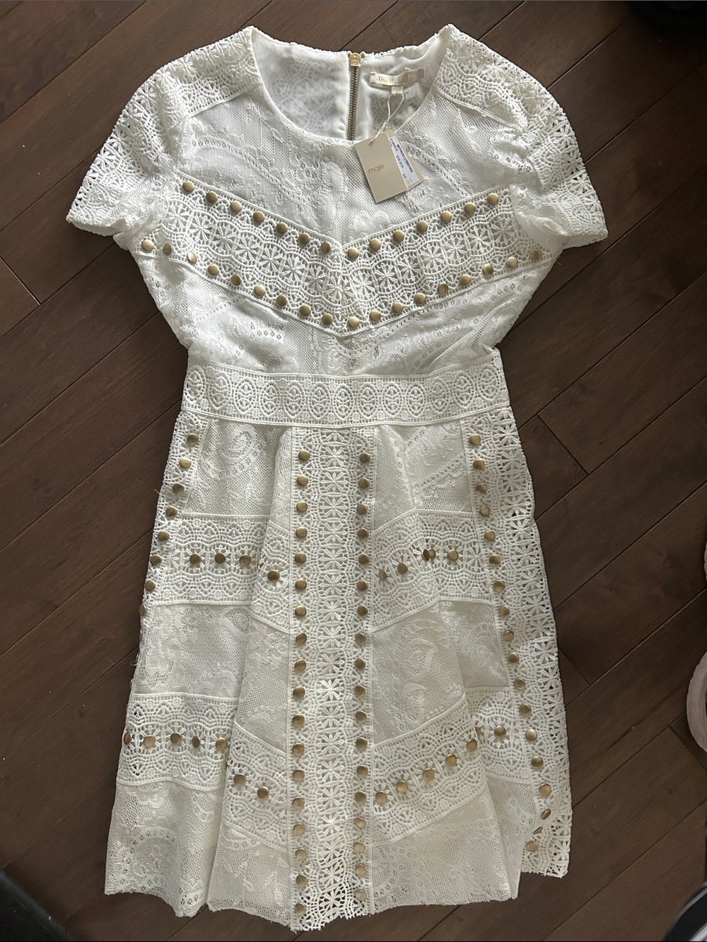 Maje White Lace Feminine Dress - Picture 3 of 6